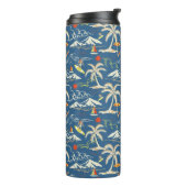 Retro Surf Tropical Patroon Thermosbeker (Gedraaid links)