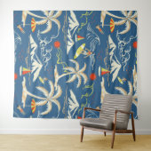 Retro Surf Tropical Patroon Wandkleed (In Situ (horizontaal))