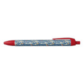 Retro Surf Tropical Patroon Zwarte Inkt Pen (Bovenkant)