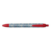 Retro Surf Tropical Patroon Zwarte Inkt Pen (Achterkant)