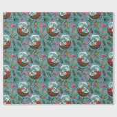 Retro-surf tropisch gevlekt patroon cadeaupapier (Vlak)