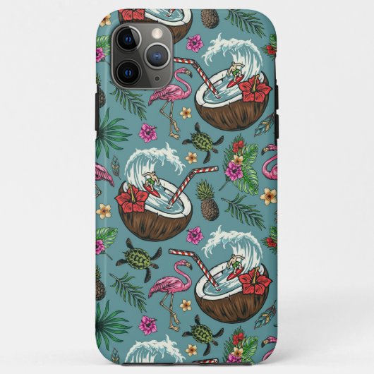 Retro-surf tropisch gevlekt patroon Case-Mate iPhone case (Achterkant)