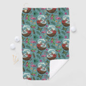 Retro-surf tropisch gevlekt patroon golfhanddoek (Insitu)