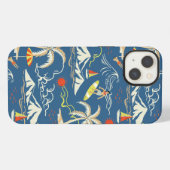 Retro Surf Tropisch Patroon iPhone Hoesje (Achterkant horizontaal)