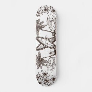 Retro Surf Vibes Palm Trees Hawaii Cali Persoonlijk Skateboard