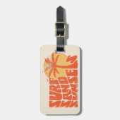 Retro Surf Zand Zonsondergangen Palm Tree Beach Vi Bagagelabel (Voorkant verticaal)