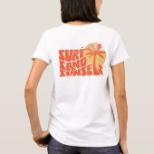 Retro Surf Zand Zonsondergangen Palm Tree Beach Vi T-shirt (Achterkant)