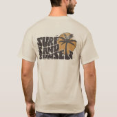 Retro Surf Zand Zonsondergangen Palm Tree Beach Vi T-shirt (Achterkant)