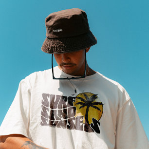 Retro Surf Zand Zonsondergangen Palm Tree Beach Vi T-shirt