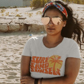 Retro Surf Zand Zonsondergangen Palm Tree Beach Vi T-shirt