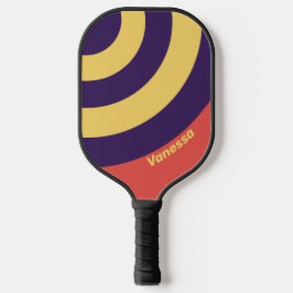 Retro Surf Zonsondergang Cirkel Streep met Naam Pickleball Paddle