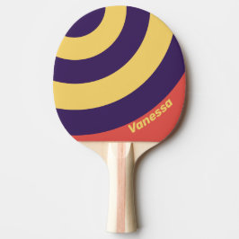 Retro Surf Zonsondergang Cirkel Streep met Naam Tafeltennisbatje