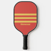 Retro Surf Zonsondergang Drie Baan Strepen met Naa Pickleball Paddle (Achterkant)