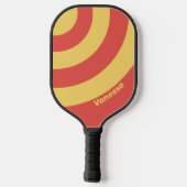 Retro Surf Zonsondergang Drie Cirkel Streep met Na Pickleball Paddle (Achterkant)
