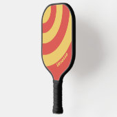 Retro Surf Zonsondergang Drie Cirkel Streep met Na Pickleball Paddle (Links)