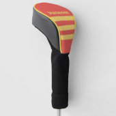 Retro Surf Zonsondergang Drie Strepen met Naam Golfheadcover (Schuin)