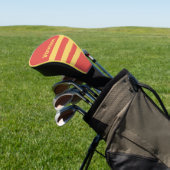 Retro Surf Zonsondergang Drie Strepen met Naam Golfheadcover (Insitu)