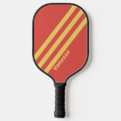 Retro Surf Zonsondergang Drie Strepen met Naam Pickleball Paddle (Achterkant)