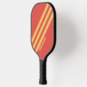 Retro Surf Zonsondergang Drie Strepen met Naam Pickleball Paddle (Links)