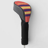 Retro Surf Zonsondergang over Strepen met Naam Golfheadcover (Schuin)