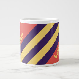 Retro Surf Zonsondergang Strepen met Naam Grote Koffiekop