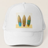 Retro Surfboard-strand Trucker Pet (Voorkant)