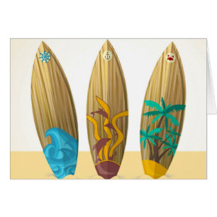 Retro Surfboard trio Summer strand
