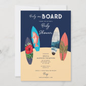 Retro Surfboards Baby aan boord Baby shower Kaart (Voorkant)