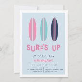 Retro Surfboards Birthday Party Invitation Kaart (Voorkant)