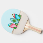 Retro Surfboards, Roze & Blauwgroen Tafeltennisbatje (Zijkant)