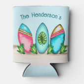 Retro Surfboards, roze, Blikjeskoeler (Voorkant)