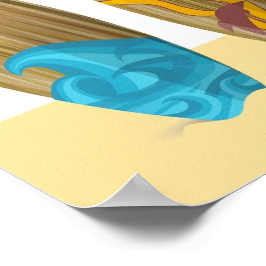 Retro Surfboards Sun Surf Sand Poster (Hoek)