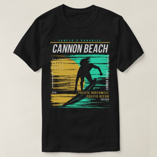 Retro Surfen Cannon Beach Oregon  Surfer B T-shirt (Design voorkant)