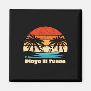 Retro  Surfen Design Playa El Tunco Beach Magneet