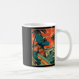 Retro surfen dinosaurus Hawaii zomer Triceratops S Koffiemok