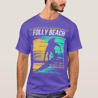Retro Surfen Folly Beach South Olina Surf T-shirt
