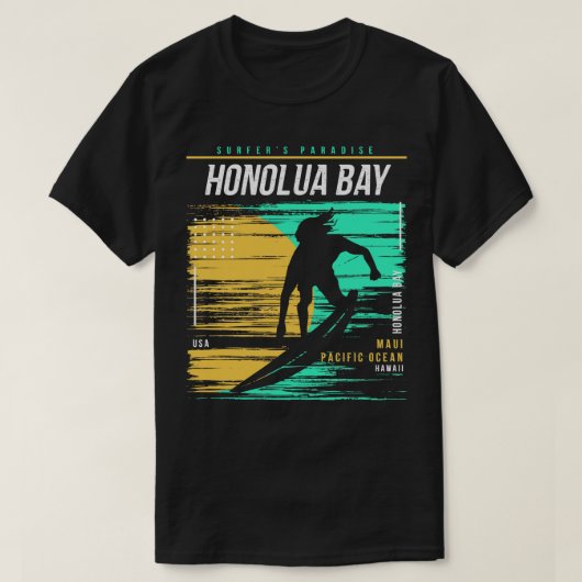 Retro Surfen Honolua Bay Maui Hawaii  Surf T-shirt (Design voorkant)