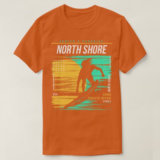 Retro Surfen North Shore Oahu Hawaii  Surf T-shirt (Design voorkant)