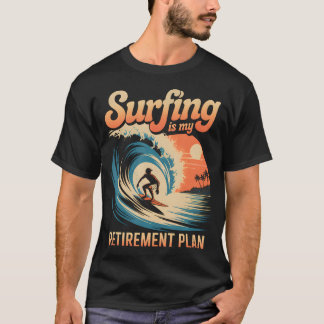 Retro Surfen Pensioen Gestopte Strand Sfeer T-shirt