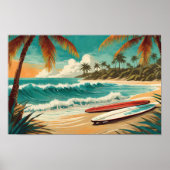 Retro surfen poster (Voorkant)