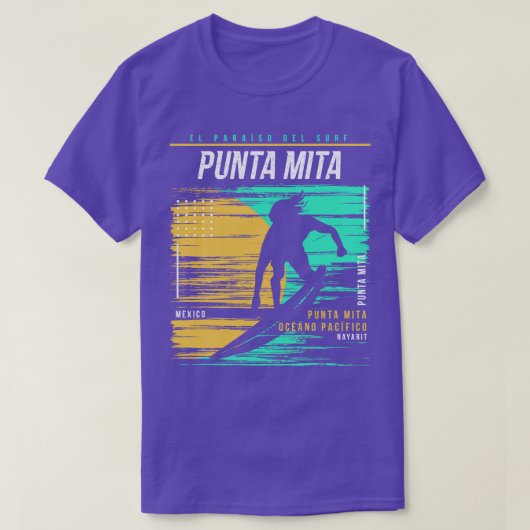 Retro Surfen Punta Mita Surfer Bea T-shirt (Design voorkant)