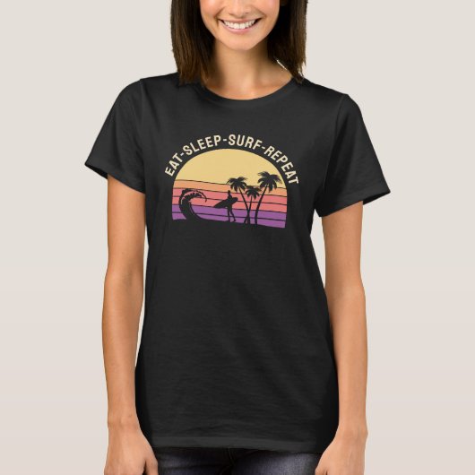 Retro surfen t-shirt (Voorkant)