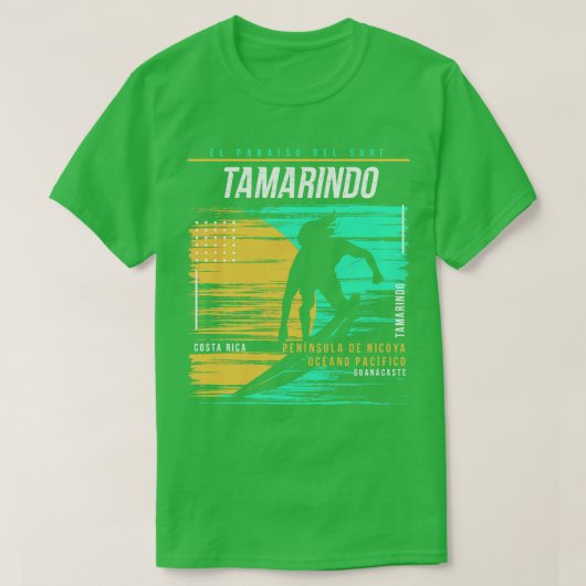 Retro Surfen Tamarindo Costa Rica Surfer T-shirt (Design voorkant)