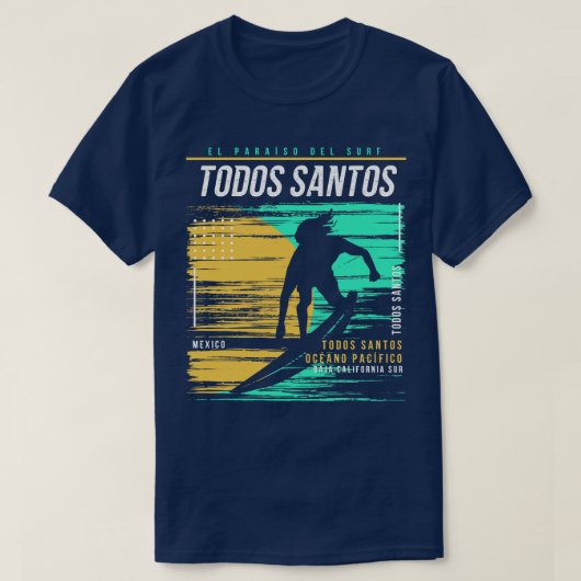 Retro Surfen Todos Santos Mexico Surfer B T-shirt (Design voorkant)
