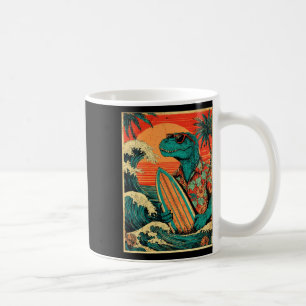Retro surfen Tyrannosaurus Hawaiaanse zomer dinosa Koffiemok