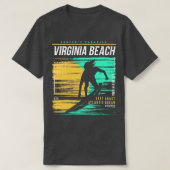 Retro Surfen Virginia Beach Virginia  Surf T-shirt (Design voorkant)