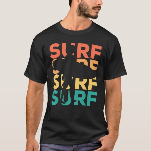 Retro surfen voor surfers t-shirt (Voorkant)
