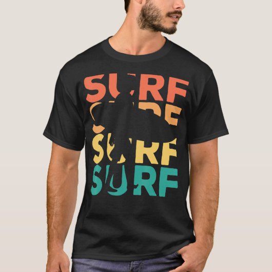 Retro surfen voor surfers t-shirt (Voorkant)