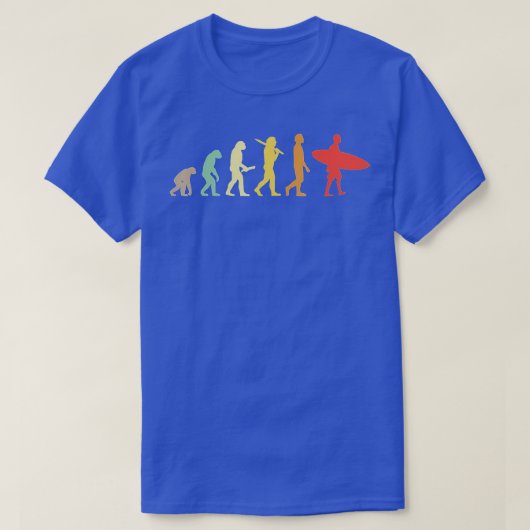 Retro surfende evolutiegraad voor surfers t-shirt (Design voorkant)