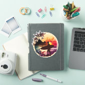 Retro Surfer 1 Sunset Beach Sticker (iPad Cover)